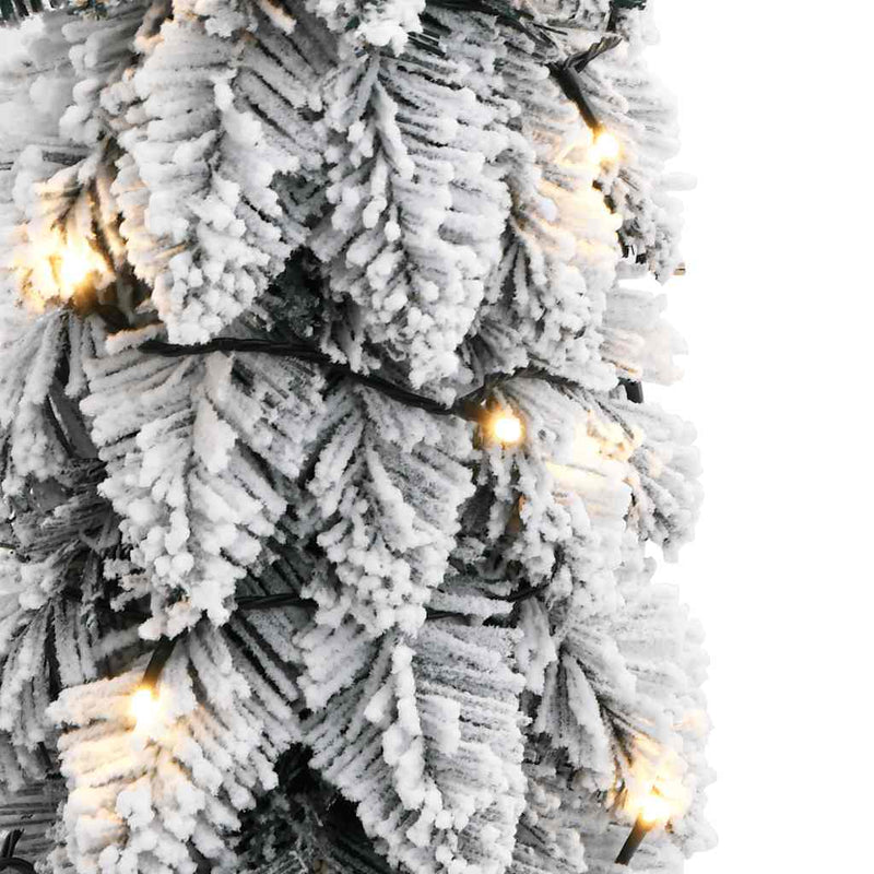 Brad de Crăciun artificial pre-iluminat 30 LED-uri/zăpadă 60 cm