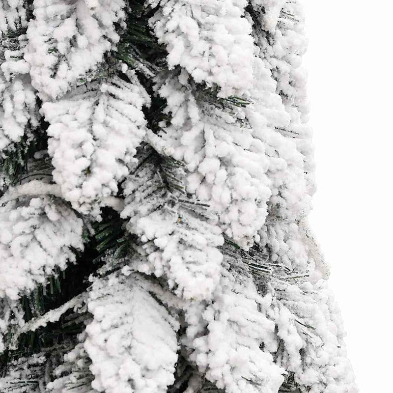 Brad de Crăciun artificial pre-iluminat 80 LED-uri/zăpadă 150cm