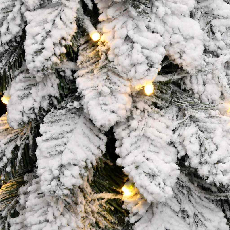 Brad de Crăciun artificial pre-iluminat 80 LED-uri/zăpadă 150cm