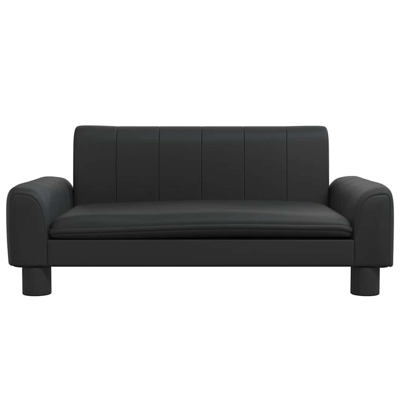 Canapea pentru copii, negru, 70x45x30 cm, piele ecologică