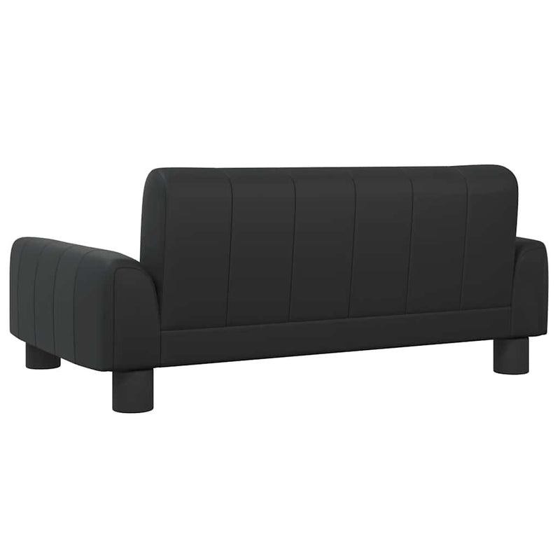 Canapea pentru copii, negru, 70x45x30 cm, piele ecologică