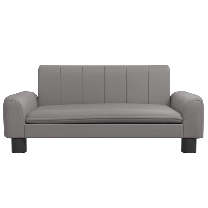 Canapea pentru copii, gri, 70x45x30 cm, piele ecologică