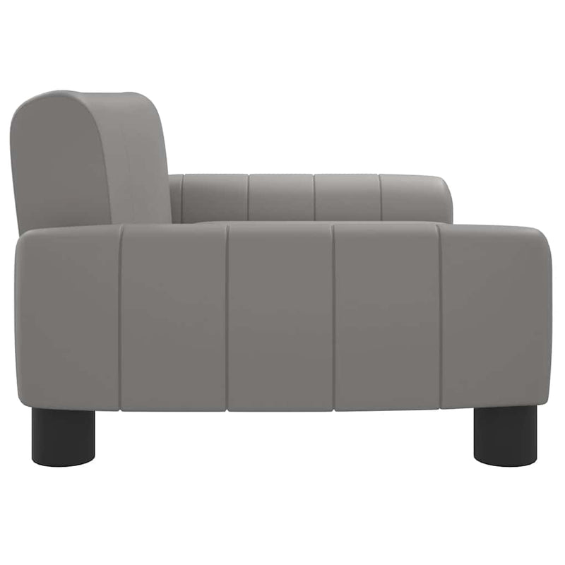 Canapea pentru copii, gri, 70x45x30 cm, piele ecologică