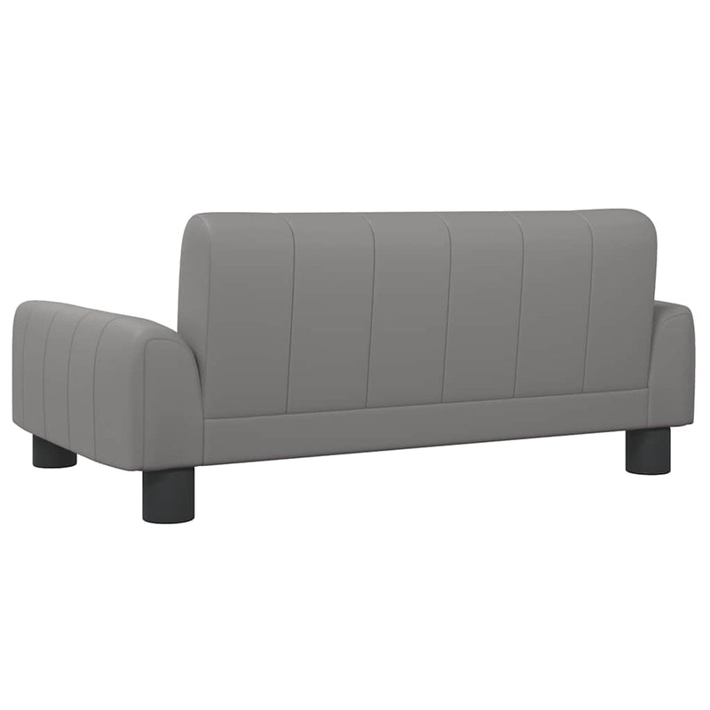 Canapea pentru copii, gri, 70x45x30 cm, piele ecologică