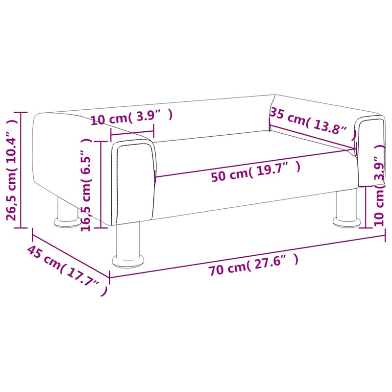 Canapea pentru copii, negru, 70x45x26,5 cm, catifea