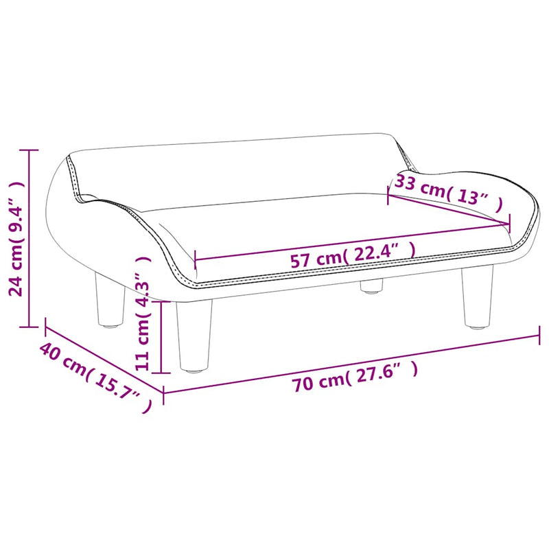 Canapea pentru copii, gri închis, 70x40x24 cm, material textil