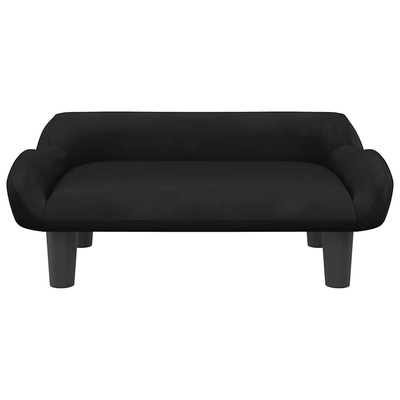 Canapea pentru copii, negru, 70x40x24 cm, catifea