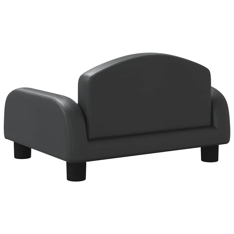 Canapea pentru copii, negru, 50x40x30 cm, piele ecologică