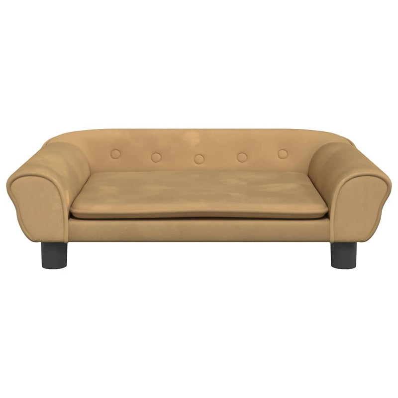 Canapea pentru copii, maro, 70x45x26 cm, catifea