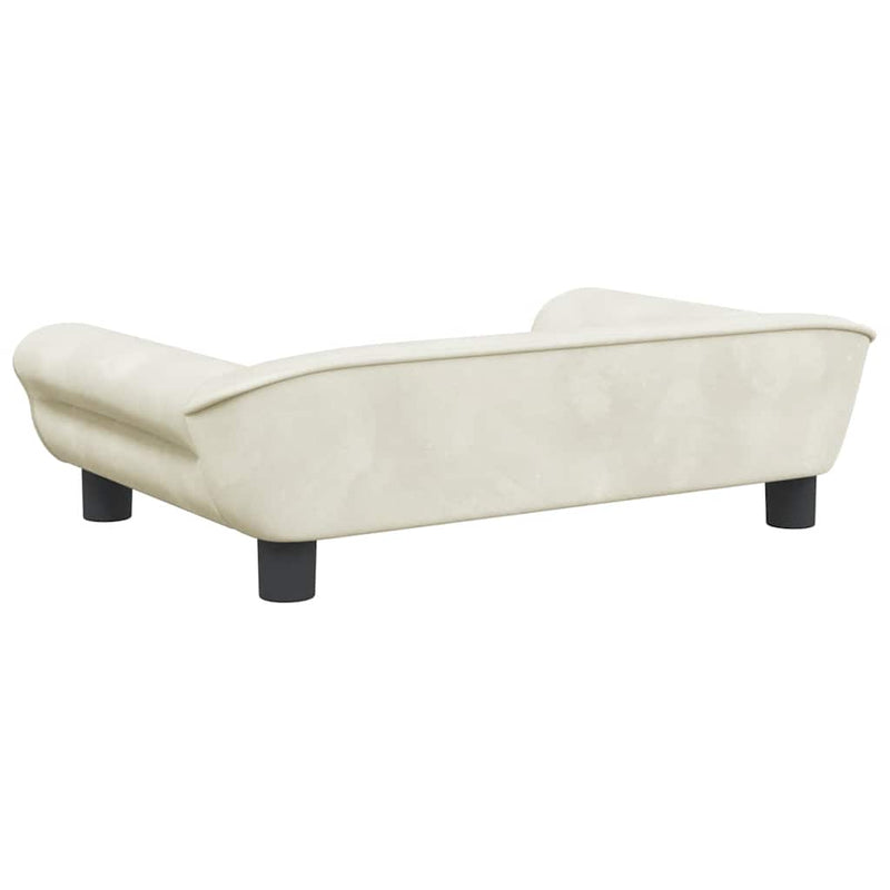 Canapea pentru copii, crem, 70x45x26 cm, catifea