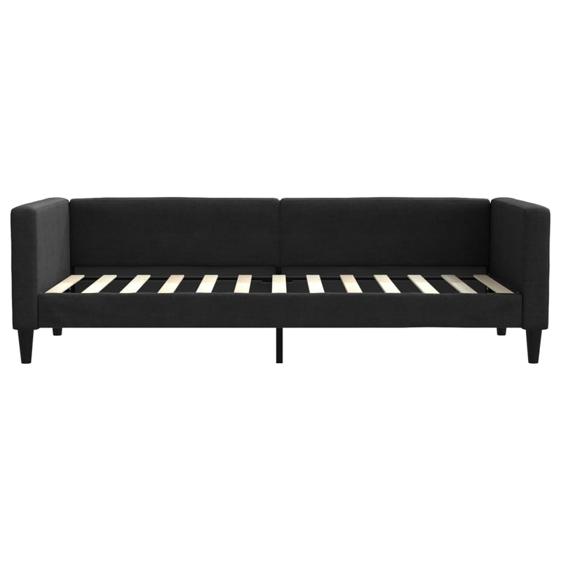 Pat de zi cu saltea, negru, 80x200 cm, textil