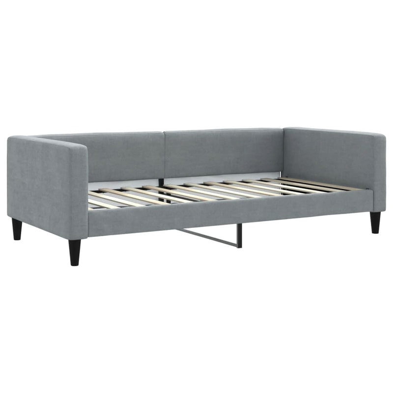 Pat de zi cu saltea, gri deschis, 100x200 cm, textil