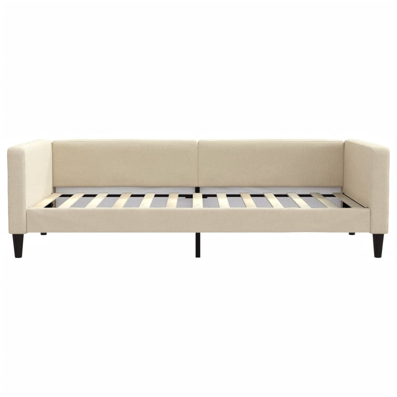 Pat de zi cu saltea, crem, 100x200 cm, textil
