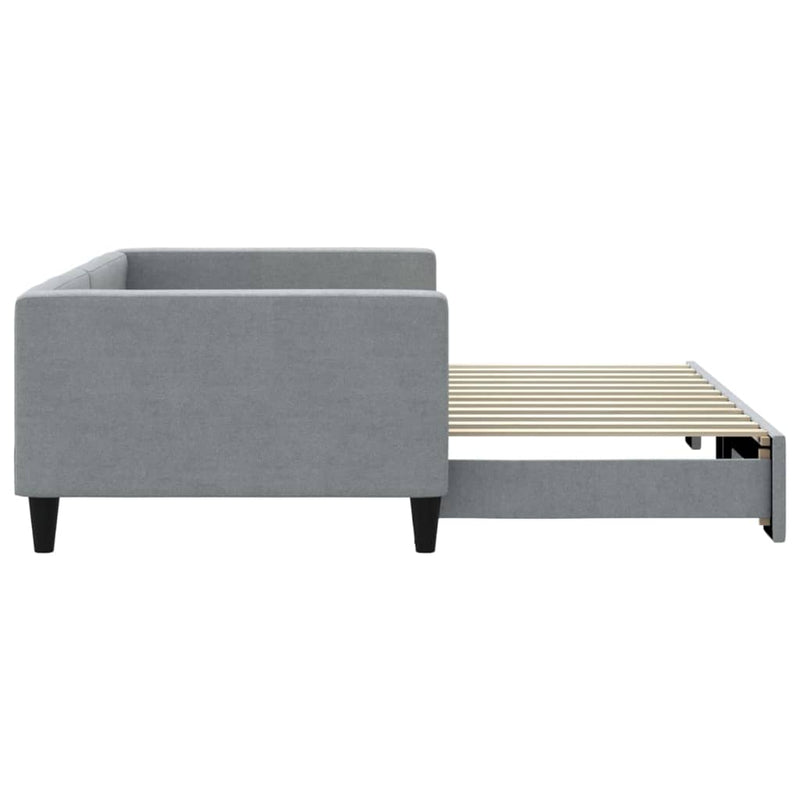 Pat de zi cu extensie, gri deschis, 100x200 cm, textil