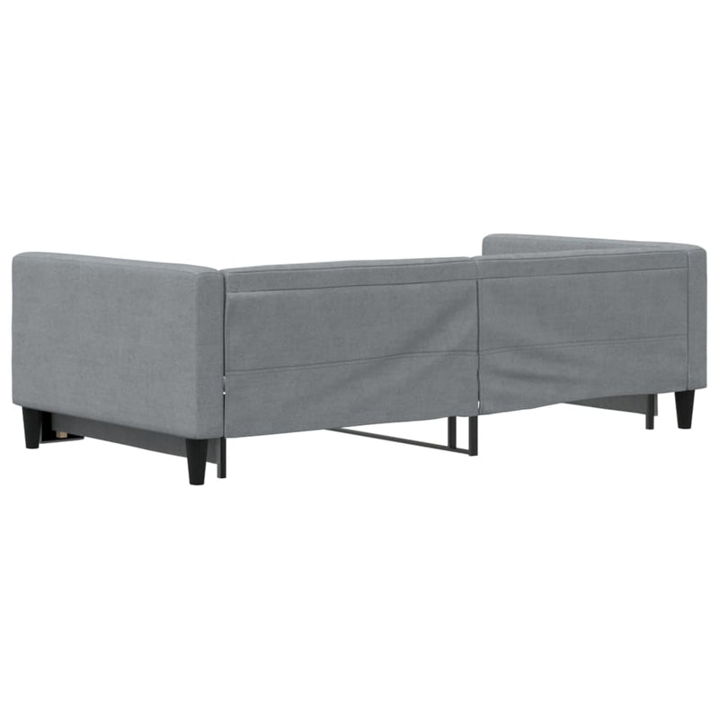 Pat de zi cu extensie, gri deschis, 100x200 cm, textil
