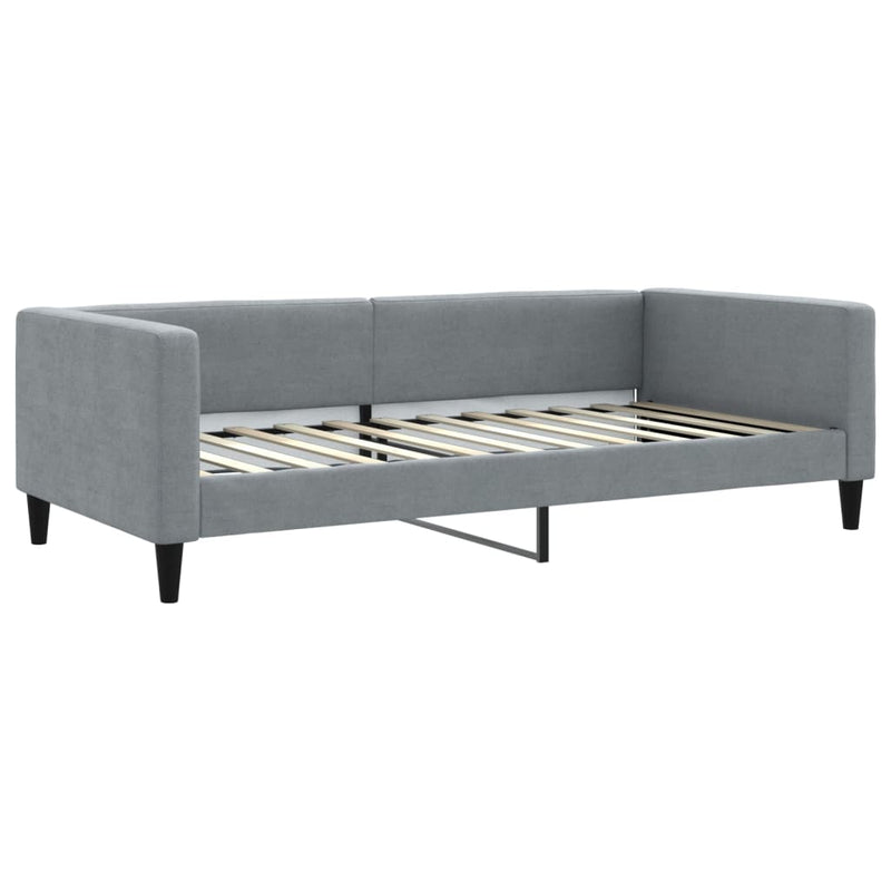Pat de zi cu extensie, gri deschis, 100x200 cm, textil
