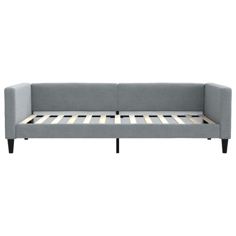Pat de zi cu extensie, gri deschis, 100x200 cm, textil