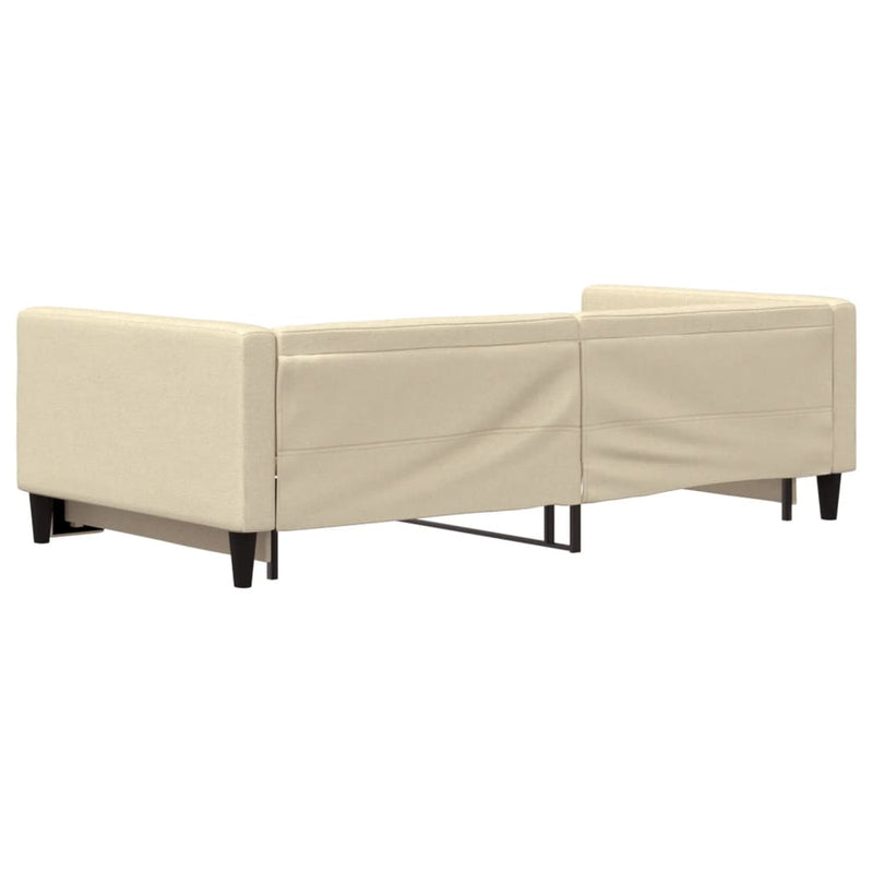 Pat de zi cu extensie, crem, 100x200 cm, textil