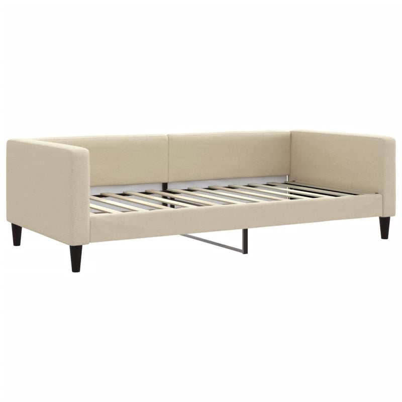 Pat de zi cu extensie, crem, 100x200 cm, textil