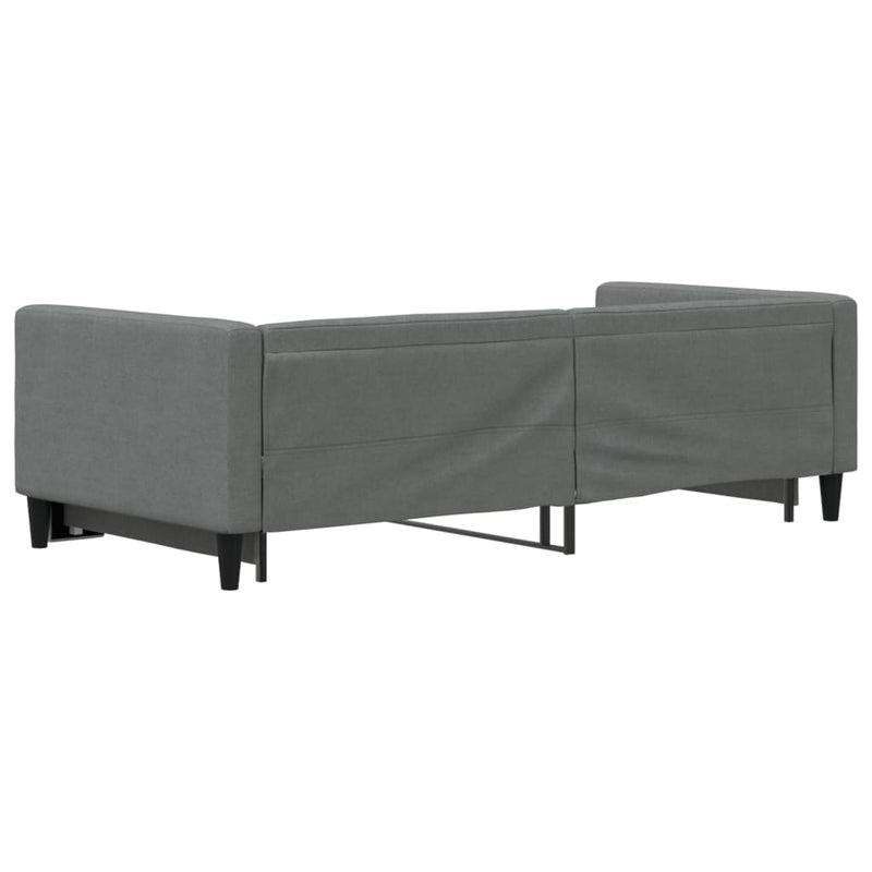 Pat de zi cu extensie, gri închis, 90x190 cm, textil