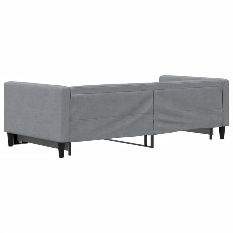 Pat de zi cu extensie, gri deschis, 100x190 cm, textil