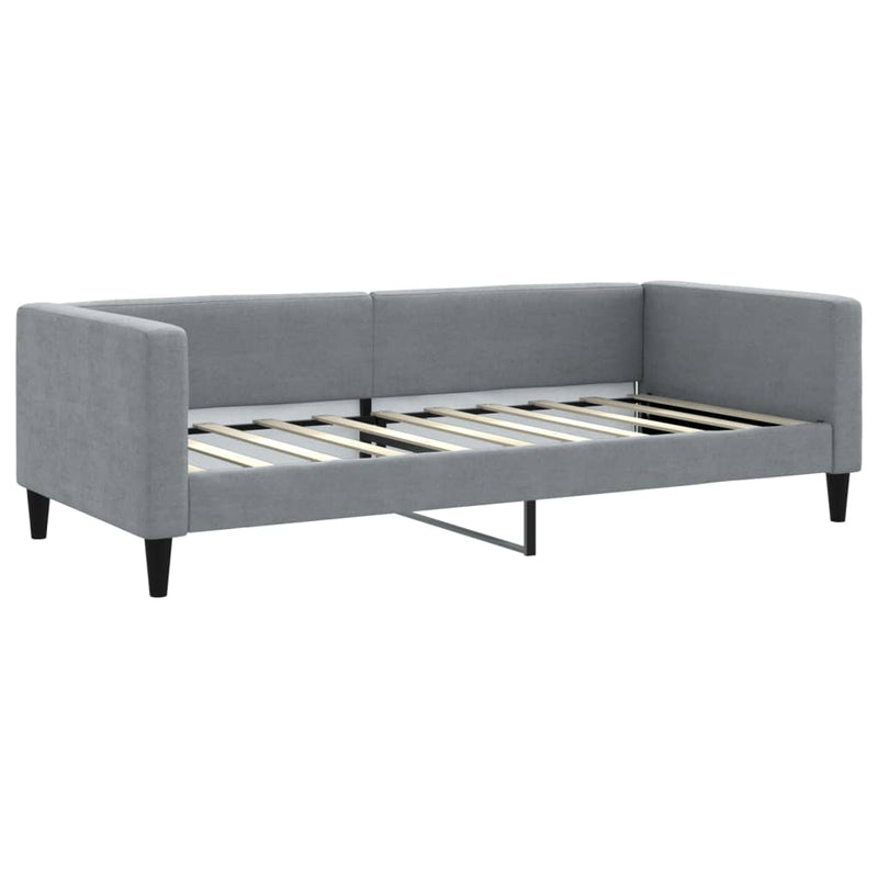 Pat de zi cu extensie, gri deschis, 100x190 cm, textil