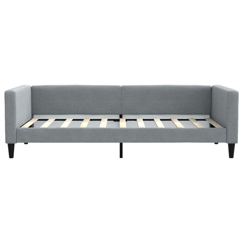 Pat de zi cu extensie, gri deschis, 100x190 cm, textil