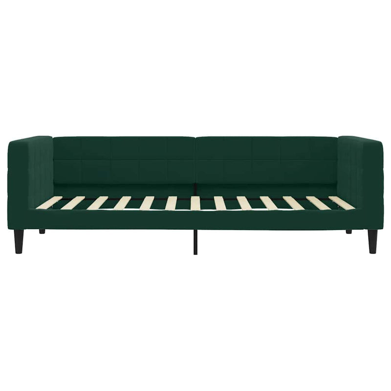 Pat de zi cu saltea, verde închis, 100x200 cm, catifea