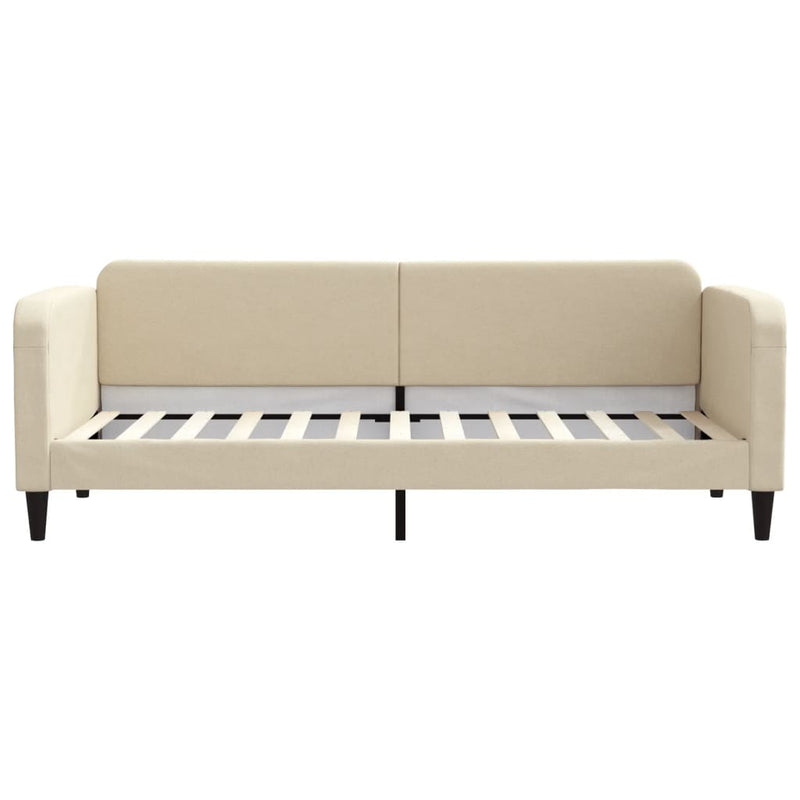 Pat de zi cu saltea, crem, 80x200 cm, textil
