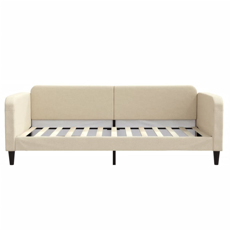 Pat de zi cu saltea, crem, 100x200 cm, textil