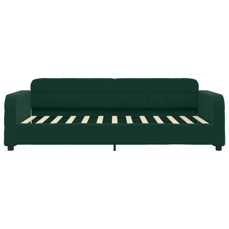 Pat de zi cu extensie și sertare verde închis 80x200 cm catifea