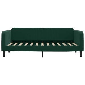 Pat de zi cu extensie, verde închis, 90x200 cm, catifea
