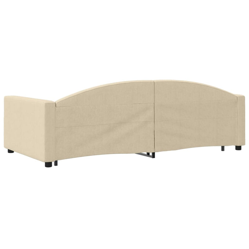 Pat de zi cu extensie, crem, 100x200 cm, textil
