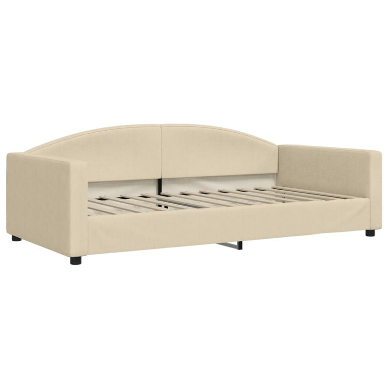 Pat de zi cu extensie, crem, 100x200 cm, textil