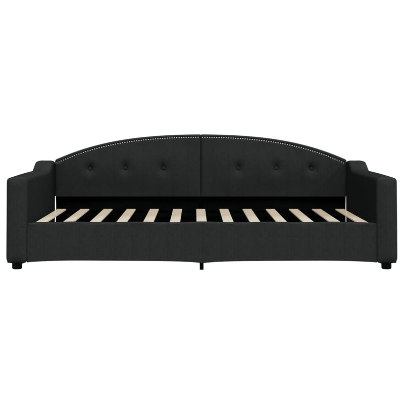 Pat de zi cu saltea, negru, 100x200 cm, textil