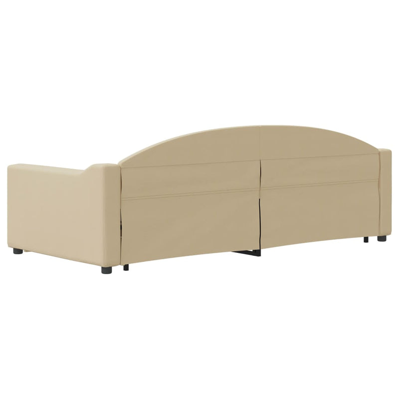 Pat de zi cu extensie, crem, 90x200 cm, textil