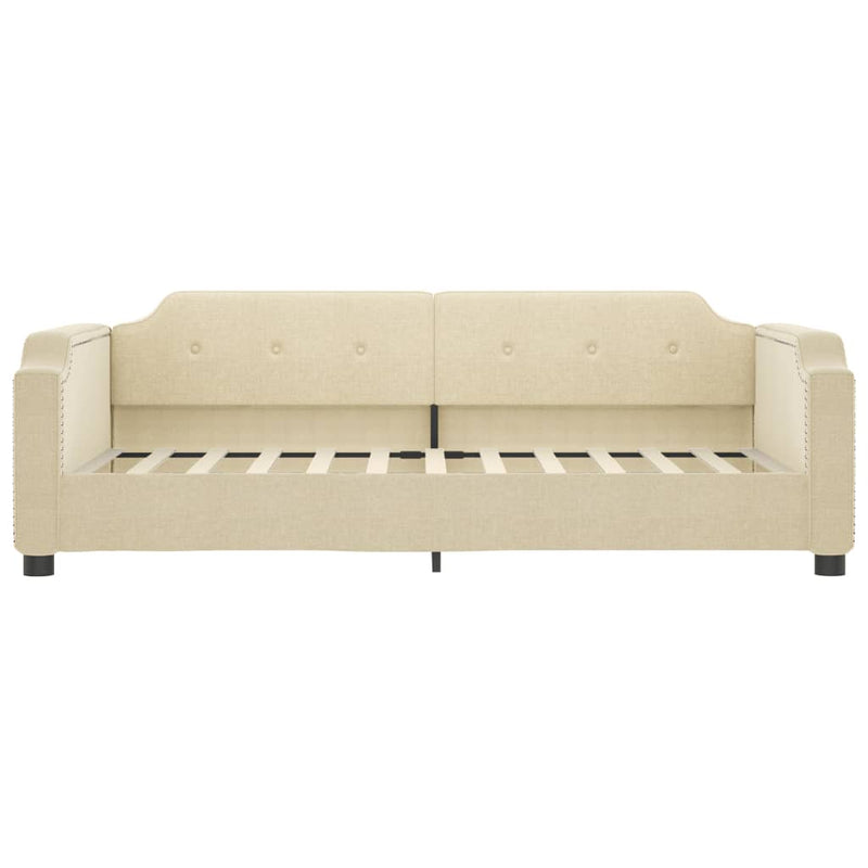 Pat de zi cu saltea, crem, 80x200 cm, textil