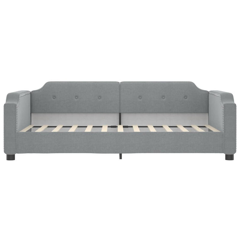 Pat de zi cu saltea, gri deschis, 100x200 cm, textil