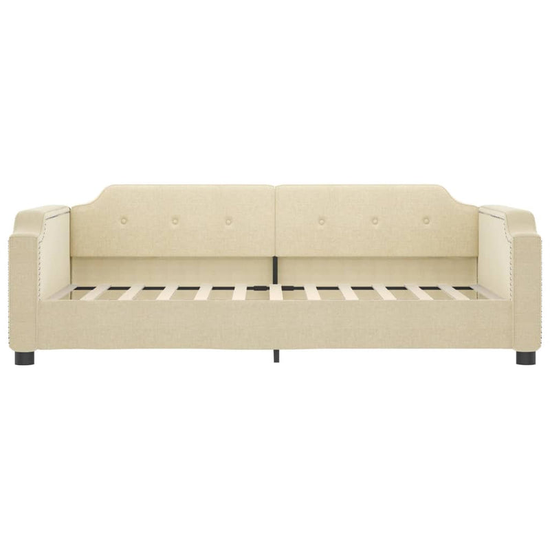 Pat de zi cu saltea, crem, 100x200 cm, textil