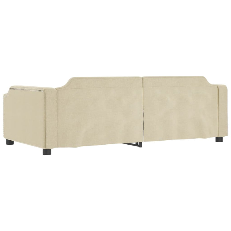 Pat de zi cu extensie, crem, 100x200 cm, textil