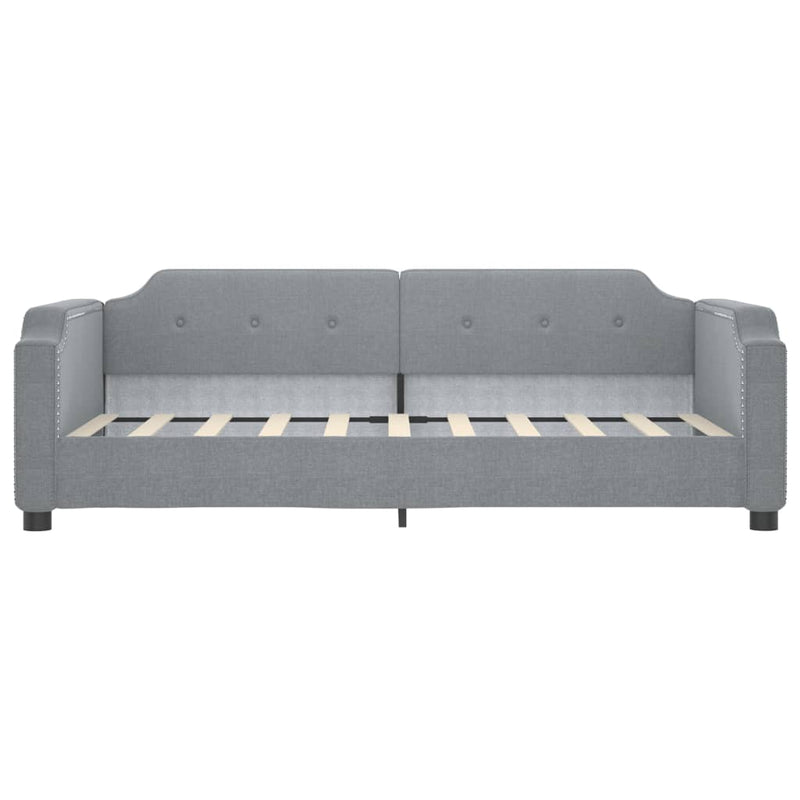Pat de zi cu extensie, gri deschis, 90x190 cm, textil