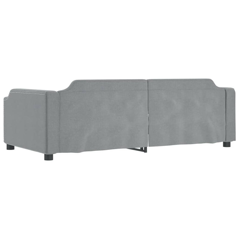 Pat de zi cu extensie, gri deschis, 90x190 cm, textil