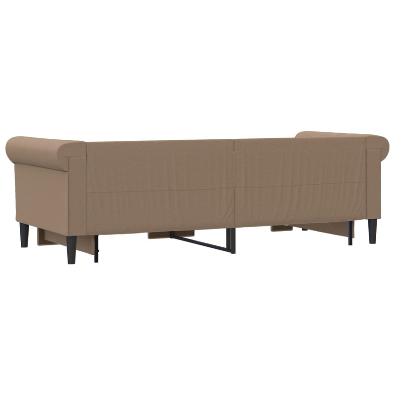 Pat de zi cu extensie, cappuccino, 90x200 cm, piele ecologică
