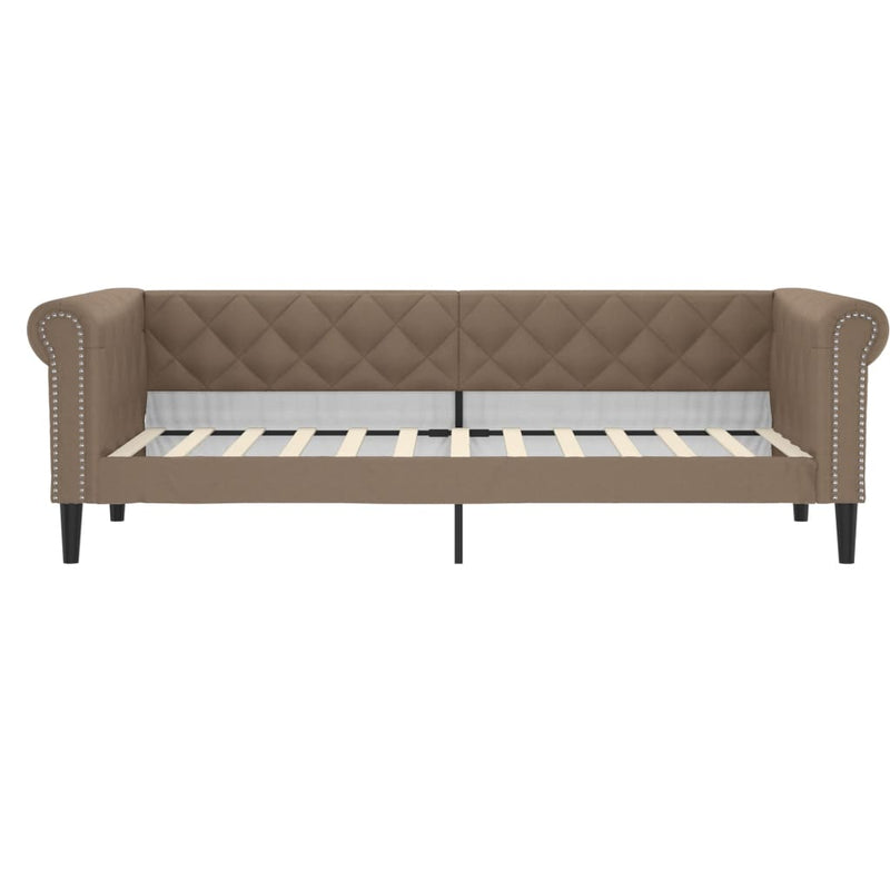 Pat de zi cu extensie, cappuccino, 90x200 cm, piele ecologică
