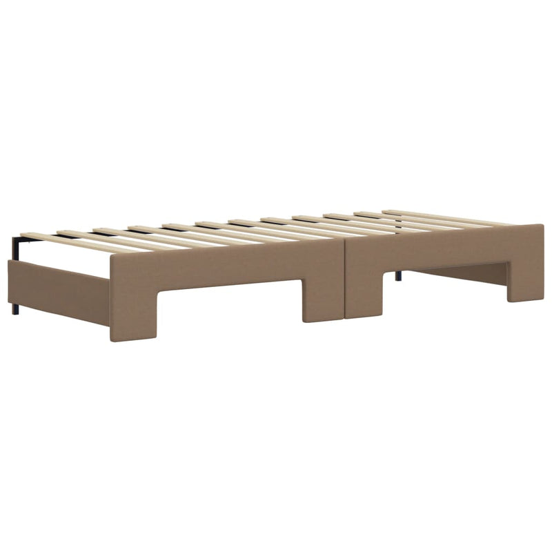 Pat de zi cu extensie, cappuccino, 90x200 cm, piele ecologică