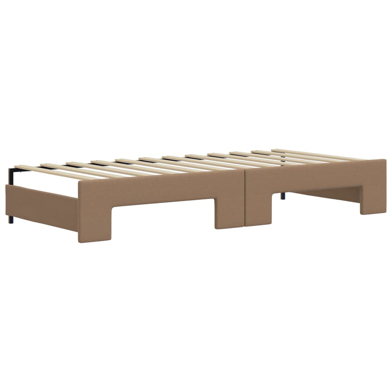 Pat de zi cu extensie și sertare cappuccino 90x200 cm piele eco