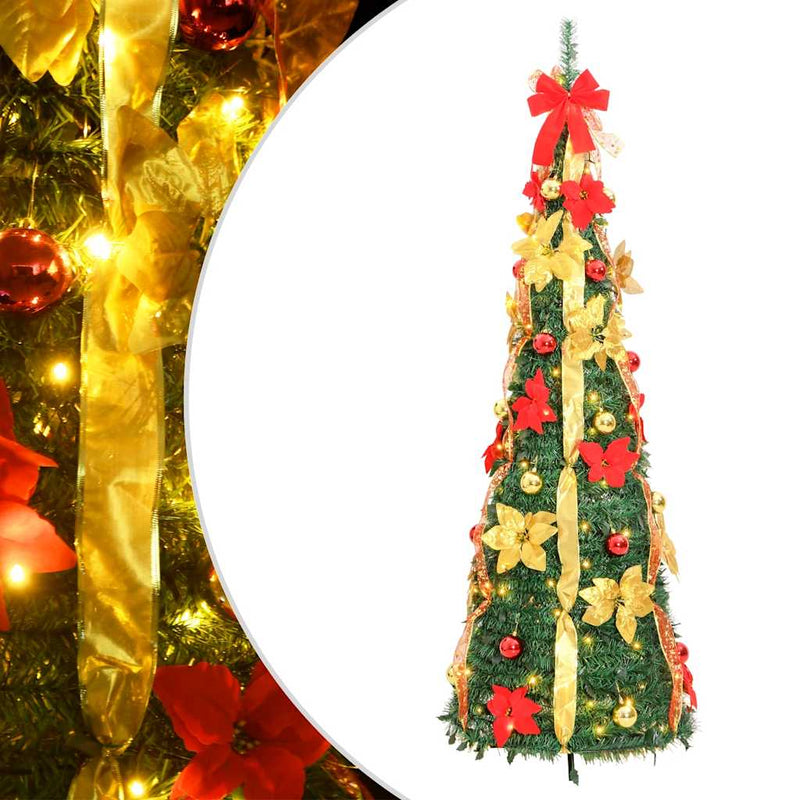 Brad de Crăciun artificial pop-up 50 LED-uri verde 120 cm
