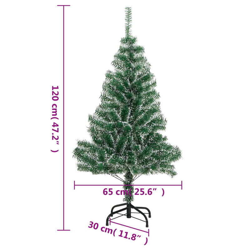 Brad de Crăciun artificial cu zăpadă, verde, 120 cm