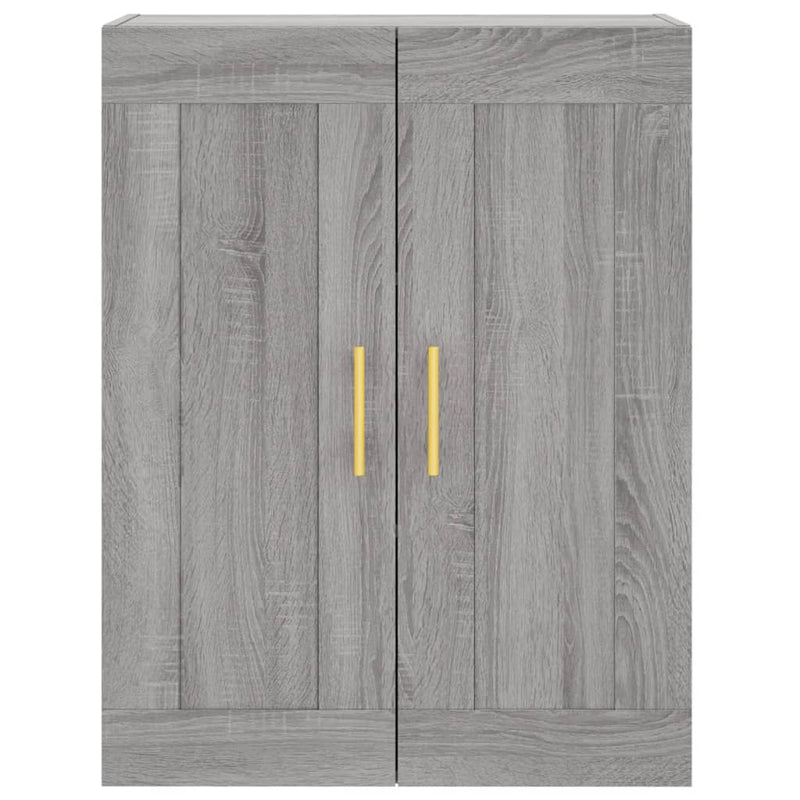 Dulapuri montate pe perete, 2 buc, gri Sonoma, lemn prelucrat