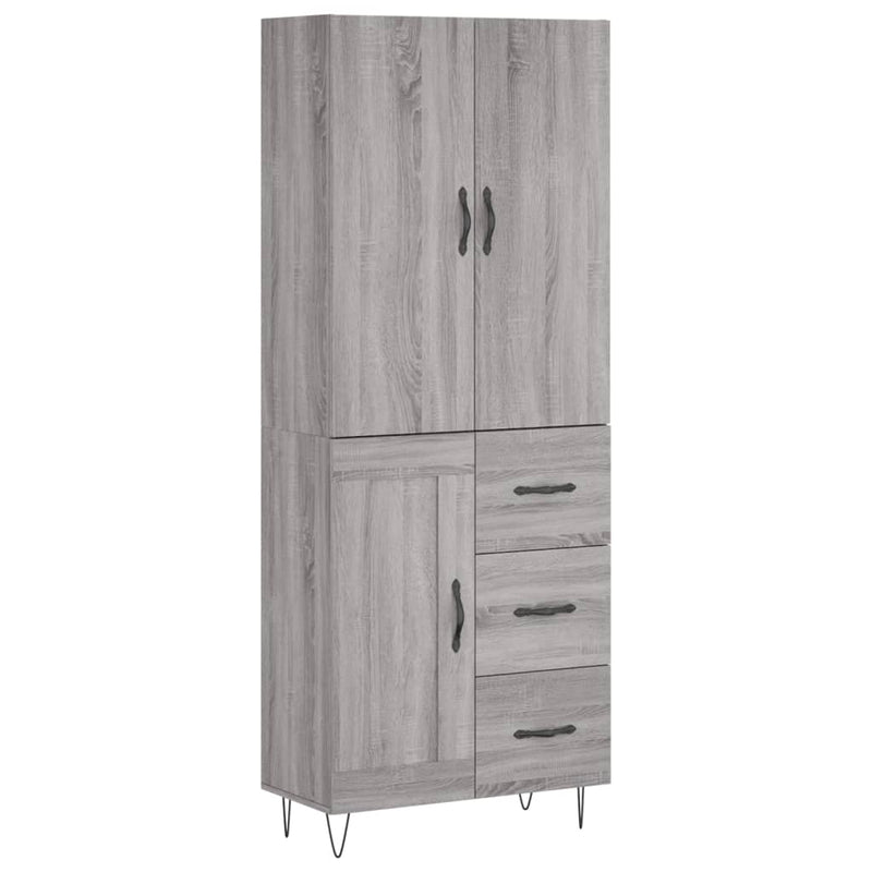 Dulap înalt, gri sonoma, 69,5x34x180 cm, lemn compozit
